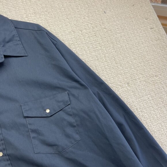 VTG Big Bill Canada Made Work Shirt Men 3XL Blue Pearl Snap Long Sleeve Workwear - Picture 4 of 14